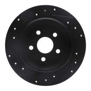 Chrysler CIRRUS Brake Rotor (1) - Rear Right - R1 Concepts - Drilled & Slotted - Black - `95-`07
